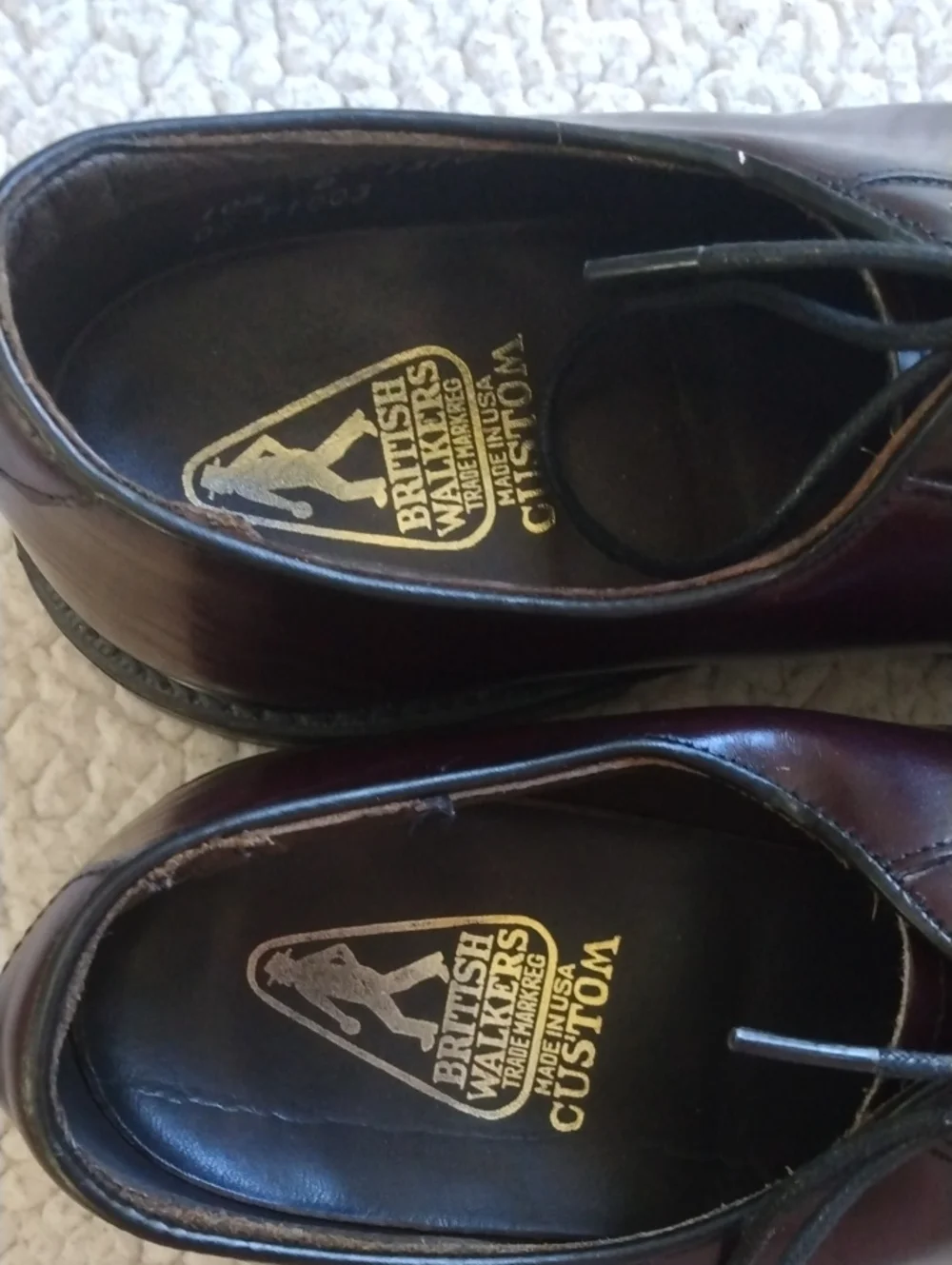 British Walkers Oxblood/Burgundy Leather Derby Shoes 10.5 D (Made in the USA)